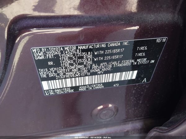 2018 TOYOTA RAV4 LE