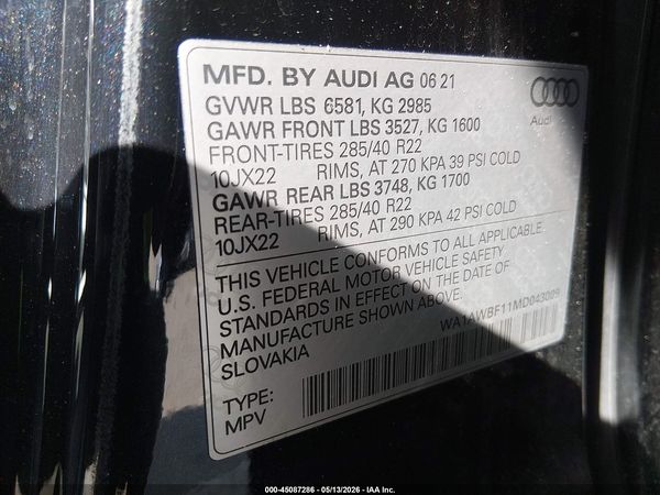 2021 AUDI SQ8