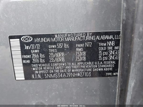 2022 HYUNDAI SANTA FE SEL