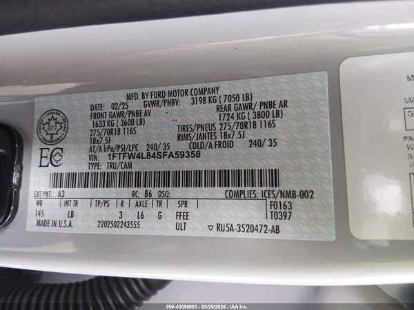 2025 FORD F-150 TREMOR