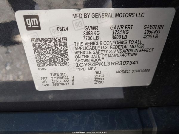 2024 CADILLAC ESCALADE ESV 4WD SPORT