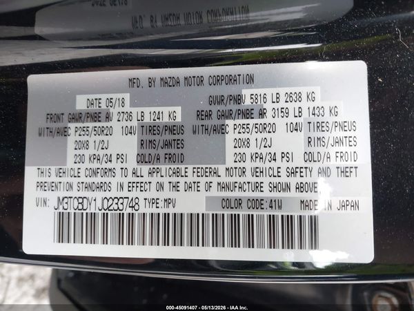 2018 MAZDA CX-9 GRAND TOURING