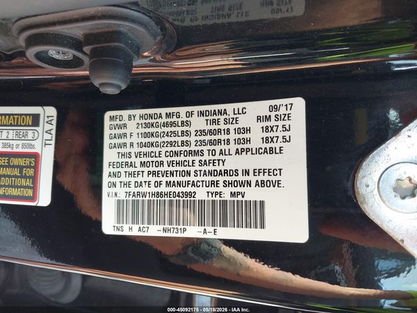 2017 HONDA CR-V EX-L/EX-L NAVI