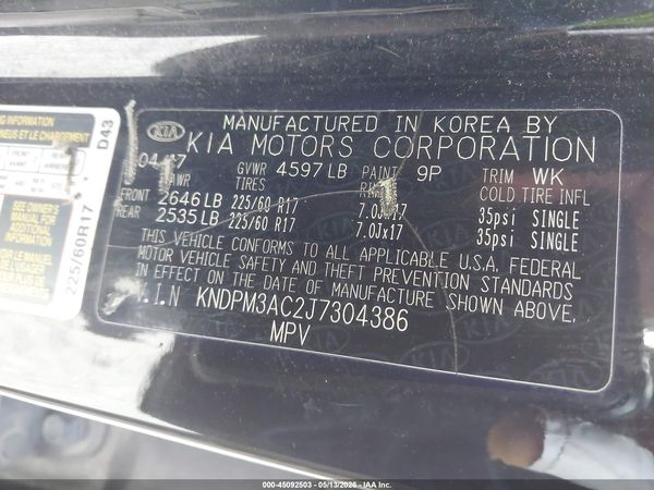 2018 KIA SPORTAGE LX