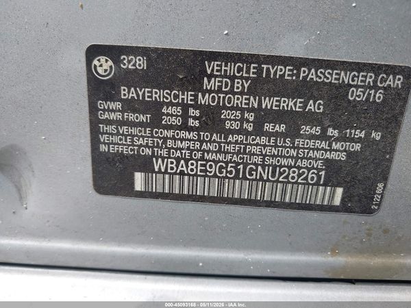 2016 BMW 328I SA