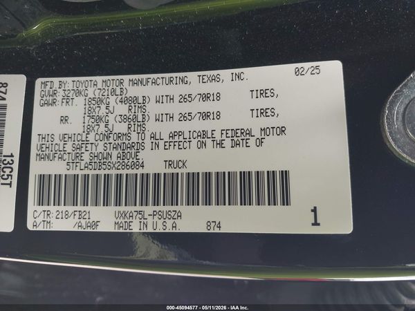 2025 TOYOTA TUNDRA SR5