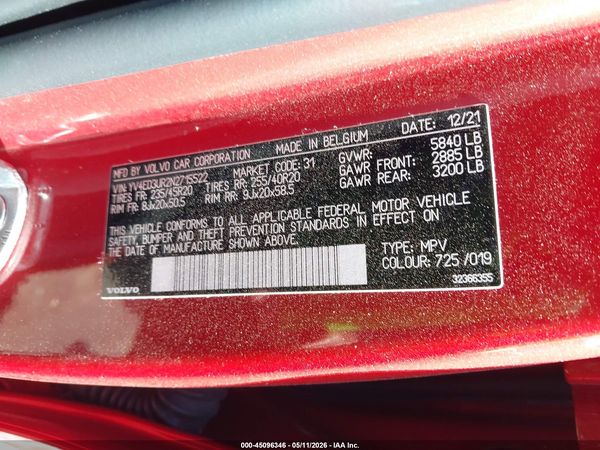 2022 VOLVO XC40 RECHARGE PURE ELECTRIC P8 TWIN PLUS