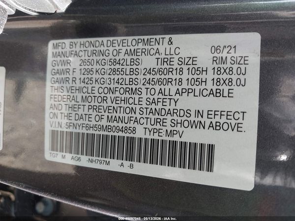 2021 HONDA PILOT AWD EX-L