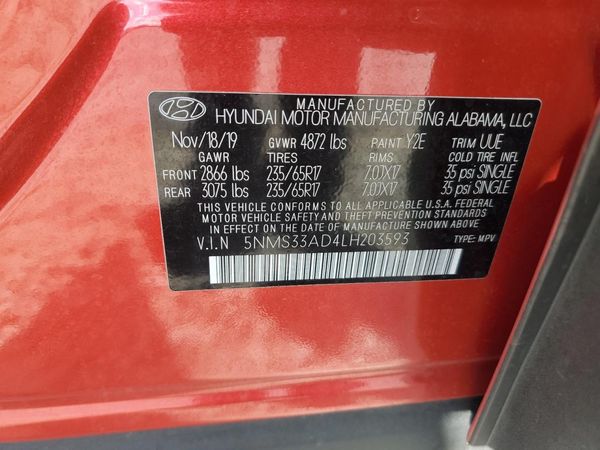 2020 HYUNDAI SANTA FE