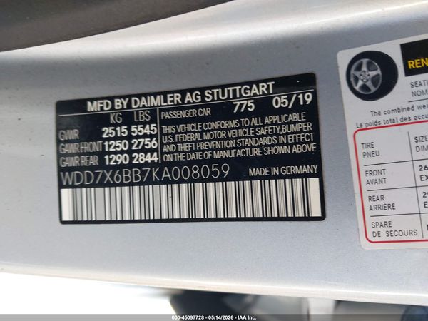 2019 MERCEDES-BENZ AMG GT 53 4-DOOR COUPE AMG GT53