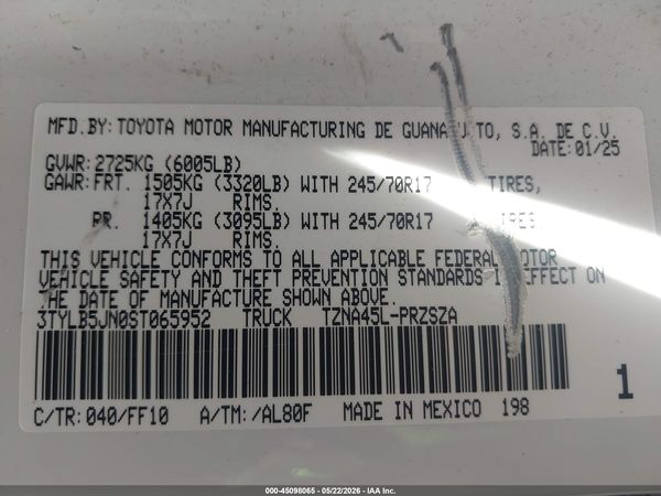 2025 TOYOTA TACOMA SR5