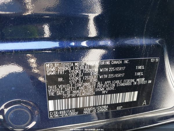2020 TOYOTA RAV4 XLE
