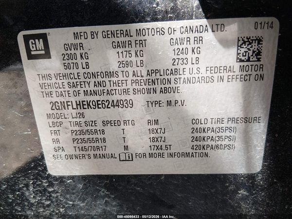 2014 CHEVROLET EQUINOX LTZ — I9