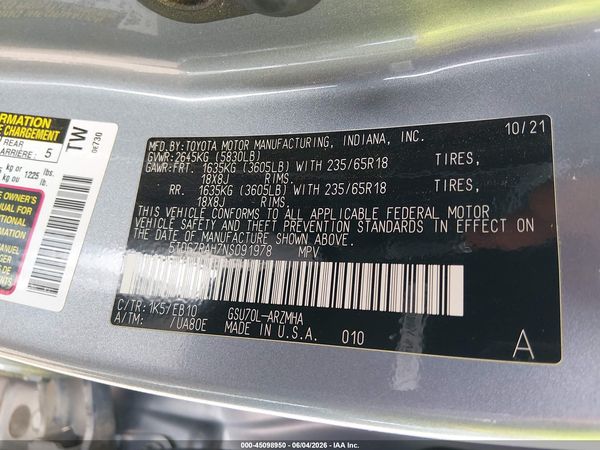 2022 TOYOTA HIGHLANDER XLE