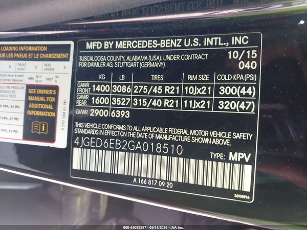 2016 MERCEDES-BENZ GLE 450 AMG COUPE 4MATIC