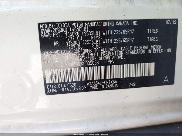 2019 TOYOTA RAV4 LE