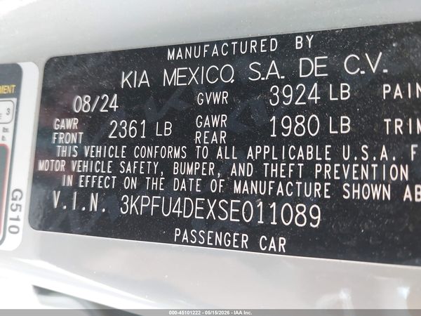 2025 KIA K4 EX