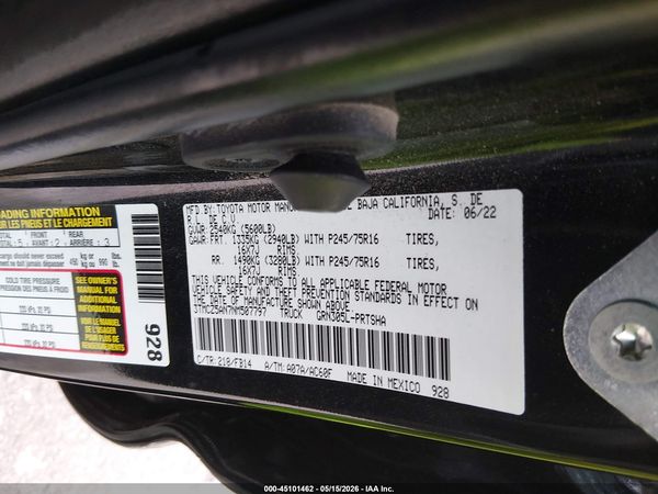 2022 TOYOTA TACOMA SR V6
