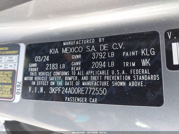 2024 KIA FORTE LXS