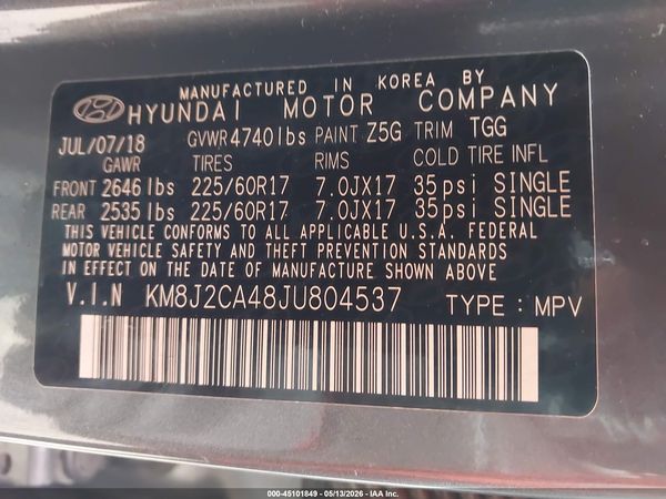 2018 HYUNDAI TUCSON SE