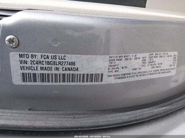2020 CHRYSLER PACIFICA TOURING L — I9