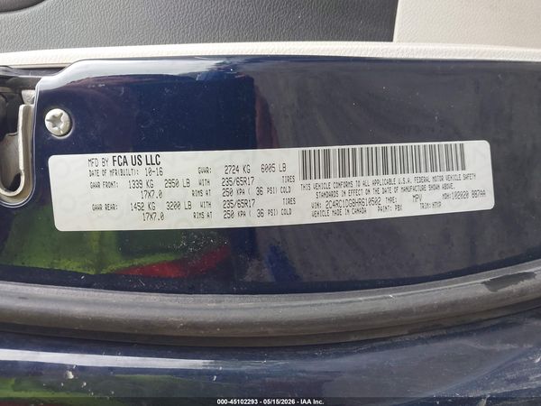 2017 CHRYSLER PACIFICA TOURING — I9