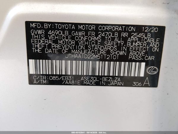 2021 LEXUS IS 300 300 Base