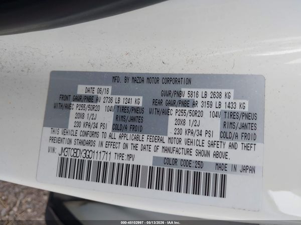2016 MAZDA CX-9 GRAND TOURING