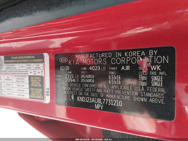 2020 KIA SOUL LX