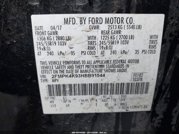 2017 FORD EDGE TITANIUM — I9