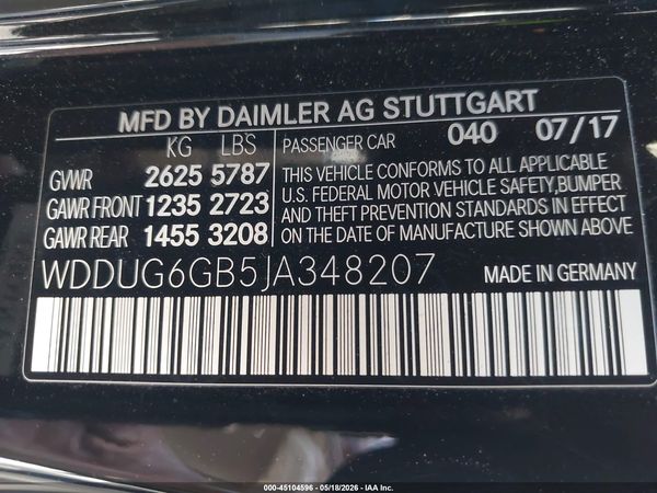 2018 MERCEDES-BENZ S 450 S450
