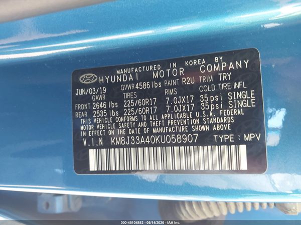 2019 HYUNDAI TUCSON VALUE