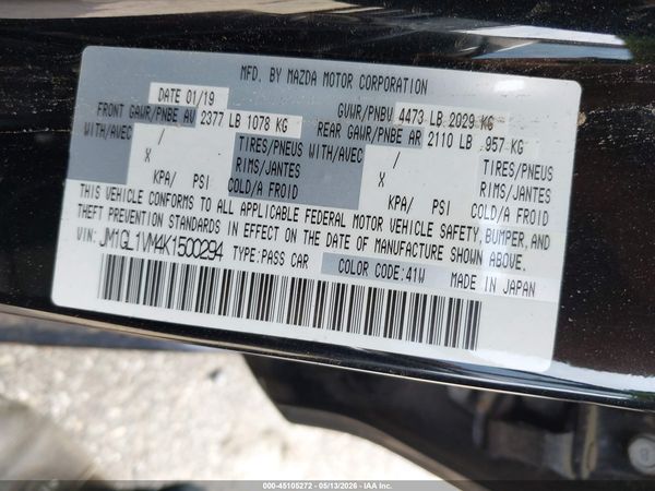 2019 MAZDA MAZDA6 TOURING