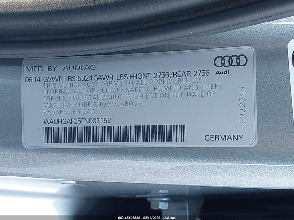 2015 AUDI A6 3.0T PREMIUM PLUS