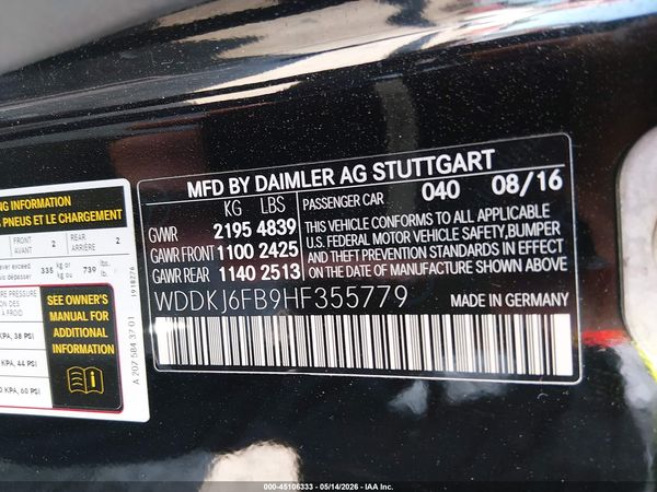 2017 MERCEDES-BENZ E 400 E400