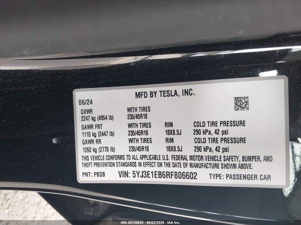 2024 TESLA MODEL 3