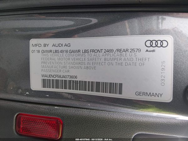 2018 AUDI A5 2.0T PREMIUM