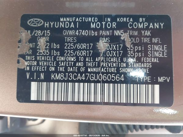 2016 HYUNDAI TUCSON SE