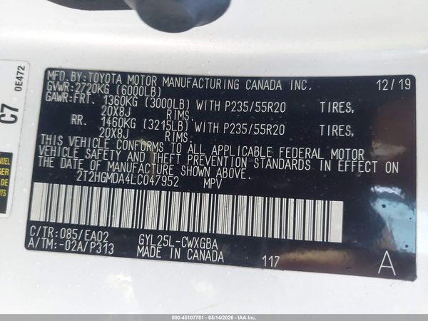 2020 LEXUS RX 450H 450h Premium