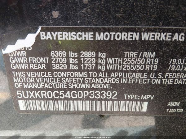 2016 BMW X5 XDRIVE35I