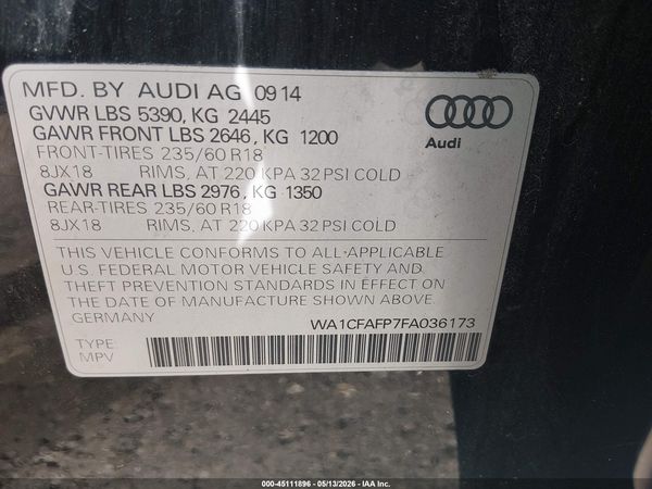 2015 AUDI Q5 2.0T PREMIUM