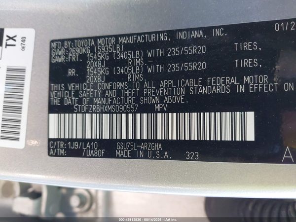 2021 TOYOTA HIGHLANDER PLATINUM