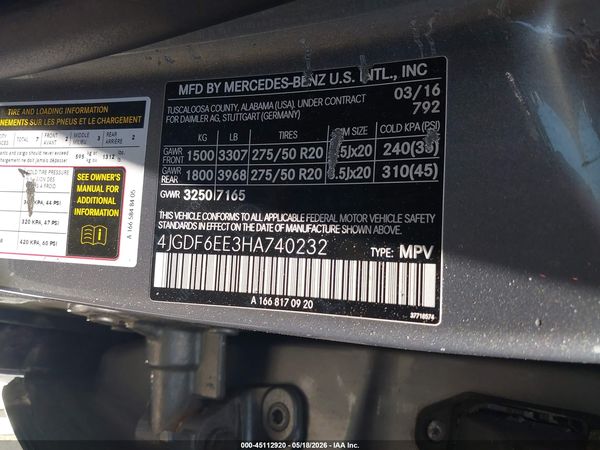 2017 MERCEDES-BENZ GLS 450 4MATIC