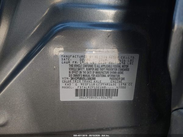 2020 NISSAN KICKS S XTRONIC CVT — I9