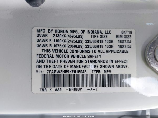 2019 HONDA CR-V EX