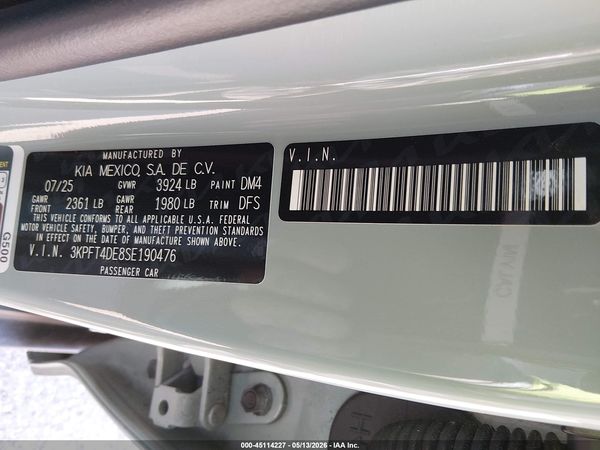 2025 KIA K4 LXS