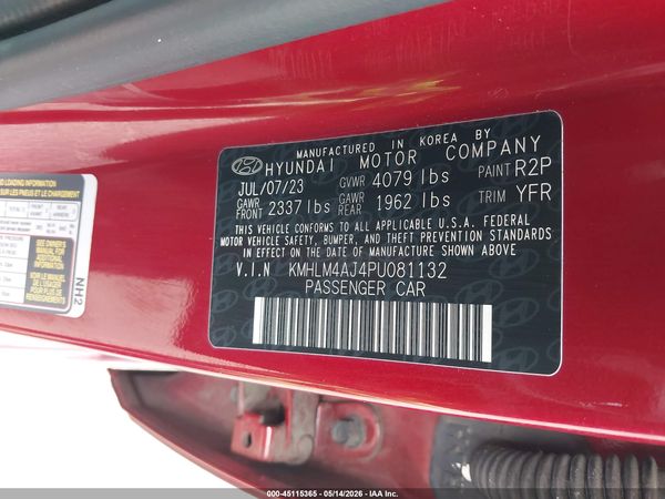 2023 HYUNDAI ELANTRA HYBRID BLUE