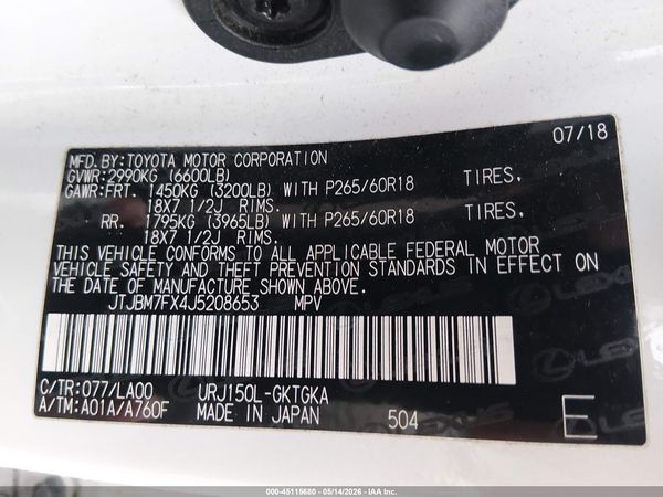 2018 LEXUS GX 460 460 Base