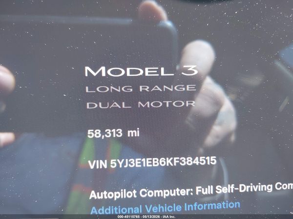 2019 TESLA MODEL 3 LONG RANGE/PERFORMANCE