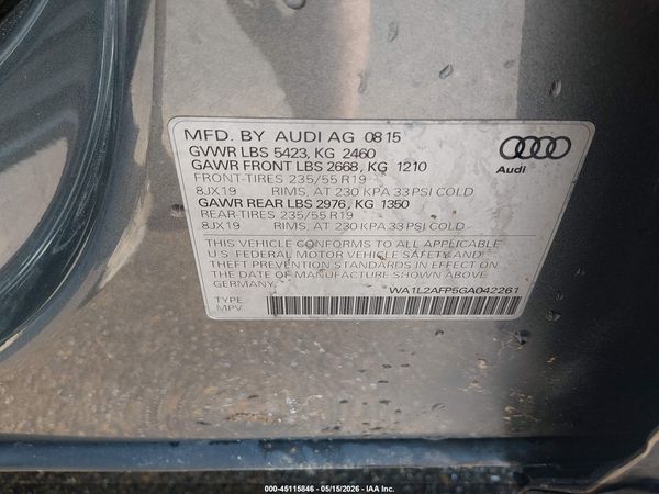 2016 AUDI Q5 2.0T PREMIUM
